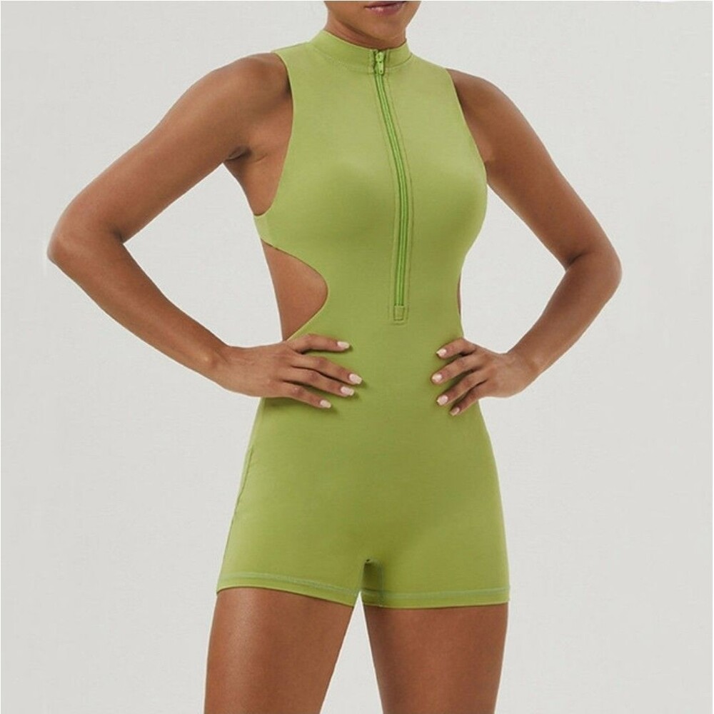 NEW Corsets By Enfajate Shapewear Romper Womens M Neon Green Bodycon Shaper NWT
